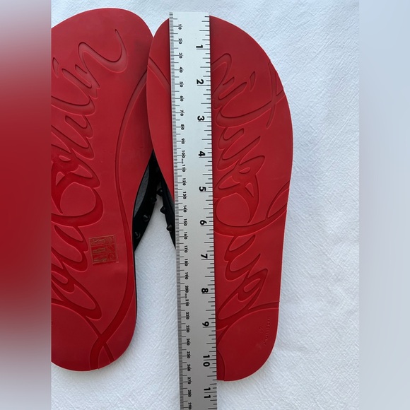 New Christian Louboutin Loubi Flip Flop in Black size 41 - Picture 12 of 12